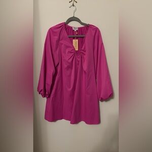crosby. Fuchsia Gathered Neck Tunic